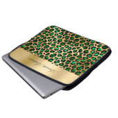 Smaragdgrüner Goldleopardenname Laptopschutzhülle (Vorne Knopf)