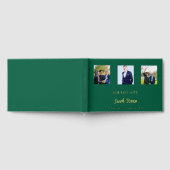 Smaragdgrüner Goldnamenskript Foto Abschluss Gästebuch (Voll)