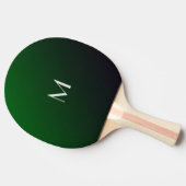 Smaragdgrüner Gradient - fettes Monogramm Tischtennis Schläger (Seitenansicht)