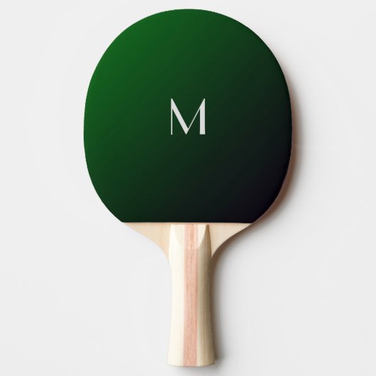 Smaragdgrüner Gradient - fettes Monogramm Tischtennis Schläger (Vorderseite)