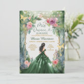 Smaragdgrüner Kleid Magischer Wald Mädchen Mis Qui Einladung (Stehend Vorderseite)