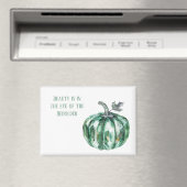 Smaragdgrüner Kürbis Magnet (In Situ (Geschirrspüler))