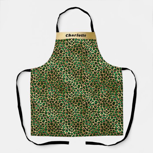 Smaragdgrüner Leopardenname Schürze (Vorderseite)