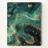 Smaragdgrüner Malachit Gold Glitter Designer Notizblock (Rückseite)
