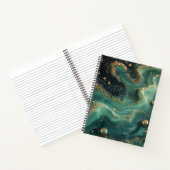 Smaragdgrüner Malachit Gold Glitter Designer Notizblock (Innenseite)