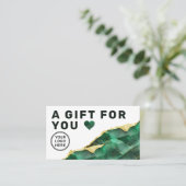 Smaragdgrüner Marmor-Geschenkgutschein Visitenkarte (Stehend Vorderseite)