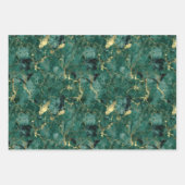 Smaragdgrüner Marmor mit Gold Geschenkpapier Set (Vorderseite 3)