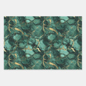 Smaragdgrüner Marmor mit Gold Geschenkpapier Set (Vorderseite 2)