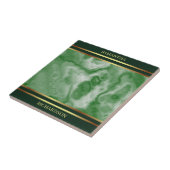 Smaragdgrüner Marmor und Goldstreifen Fliese (Seite)