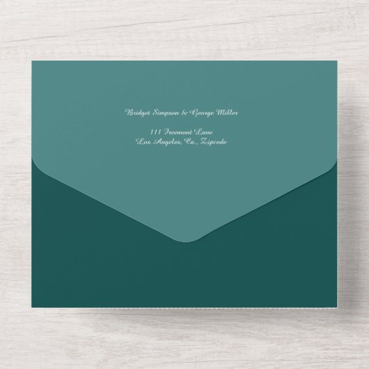 smaragdgrüner Meeresmarmor All In One Einladung (Rückseite)