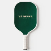 Smaragdgrüner minimaler moderner klassischer Name Pickleball Schläger (Rückseite)