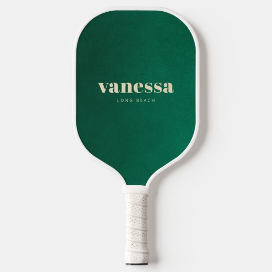 Smaragdgrüner minimaler moderner klassischer Name Pickleball Schläger (Vorderseite)