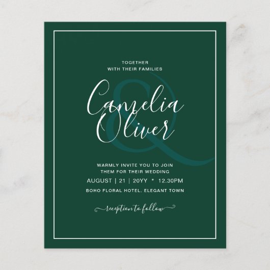 Smaragdgrüner, monochromer Text Flyer (Vorne)