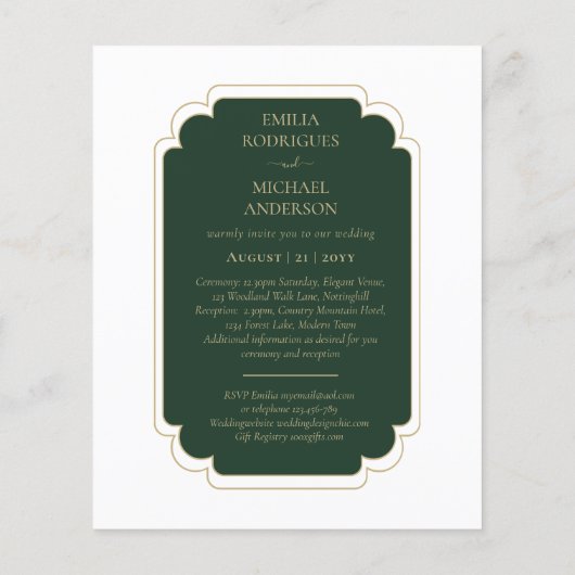 Smaragdgrüner, monochromer Text Flyer (Hinten)