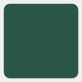 Smaragdgrüner, monochromer Text Quadratischer Aufkleber (Vorderseite)