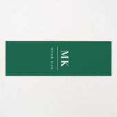 Smaragdgrüner Monogramm-Initialname Yogamatte (Vorderseite (Horizontal))