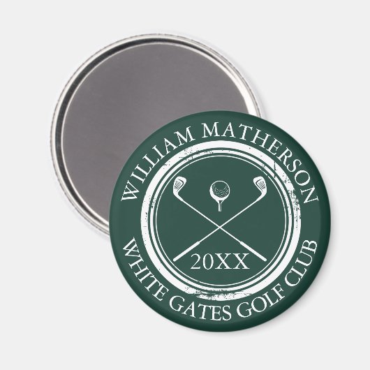 Smaragdgrüner Name und Clubname Datum Magnet (Vorderseite/Rückseite)