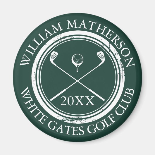 Smaragdgrüner Name und Clubname Datum Magnet (Vorne)