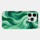 Smaragdgrüner Ozeanwirbel Abstract Wave Muster Case-Mate iPhone Hülle (Rückseite (Horizontal))