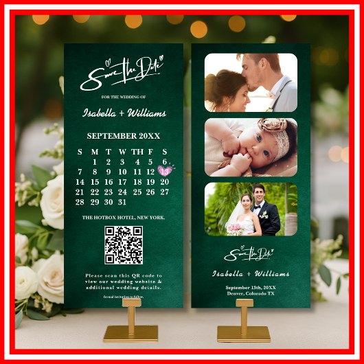 Smaragdgrüner PHOTO QR Code Kalender Termin vormer