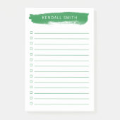 Smaragdgrüner Pinselstrich einfach zu erledigen Post-it Klebezettel (Vorderseite)