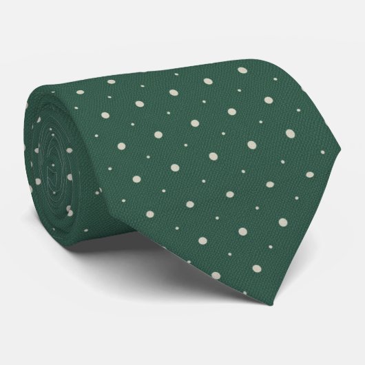 Smaragdgrüner Polka-Punkt Krawatte (Gerollt)