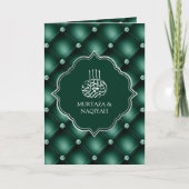 Smaragdgrüner Quasten-QR-Code-Muslim-Hochzeit Einladung (Vorderseite)