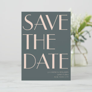 Smaragdgrüner Rouge kühne Typografie Hochzeit Mode Save The Date