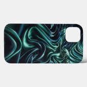 Smaragdgrüner Satin-Wellen-Handyhülle - Luxus-Seid Case-Mate iPhone Hülle (Rückseite (Horizontal))