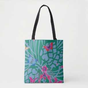 Smaragdgrüner Schmetterlings-Kaleidoskop Custom Pr Tasche