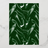 Smaragdgrüner Seidenblatt Folieneinladung (Rückseite)