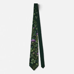 Smaragdgrüner Tartan-Karo-Irische Distel Krawatte