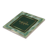 Smaragdgrüner und geometrischer Gold-Marmor Fliese (Seite)