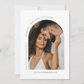 Smaragdgrüner üppiger moderner Bogen Foto Hochzeit Einladung (Rückseite)