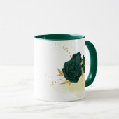 Smaragdgrünes Blumengold Tasse (VorderseiteRechts)