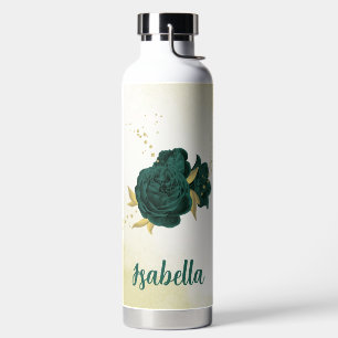 Smaragdgrünes Blumengold Trinkflasche
