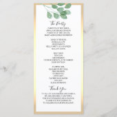Smaragdgrünes Botanisches Hochzeitsprogramm Programm (Rückseite)