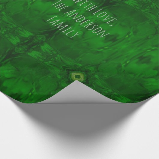 Smaragdgrünes, elegantes geometrisches Muster Geschenkpapier (Ecke)