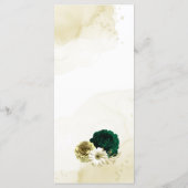 Smaragdgrünes Elfenbeingold Menükarte (Rückseite)