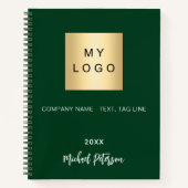 Smaragdgrünes Firmenlogo Notizblock (Vorderseite)