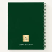 Smaragdgrünes Firmenlogo Notizblock (Rückseite)