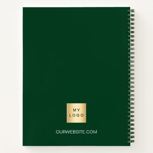 Smaragdgrünes Firmenlogo Notizblock (Rückseite)