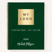 Smaragdgrünes Firmenlogo Notizblock (Vorderseite)