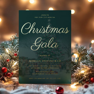 Smaragdgrünes Firmens-Christmas-Gala-Party Gold Folieneinladung