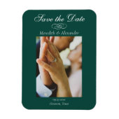 Smaragdgrünes Foto Speichern des Datumsfensters Magnet (Vertikal)