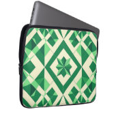Smaragdgrünes geometrisches Sternmuster Laptopschutzhülle (Vorne Rechts)