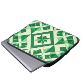 Smaragdgrünes geometrisches Sternmuster Laptopschutzhülle (Vorne Knopf)