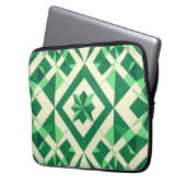 Smaragdgrünes geometrisches Sternmuster Laptopschutzhülle (Vorderseite Links)