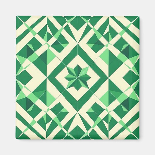 Smaragdgrünes geometrisches Sternmuster Magnet (Vorne)