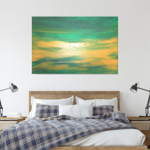 Smaragdgrünes Gold Abstracte Kunst Zeitgenössisch Leinwanddruck